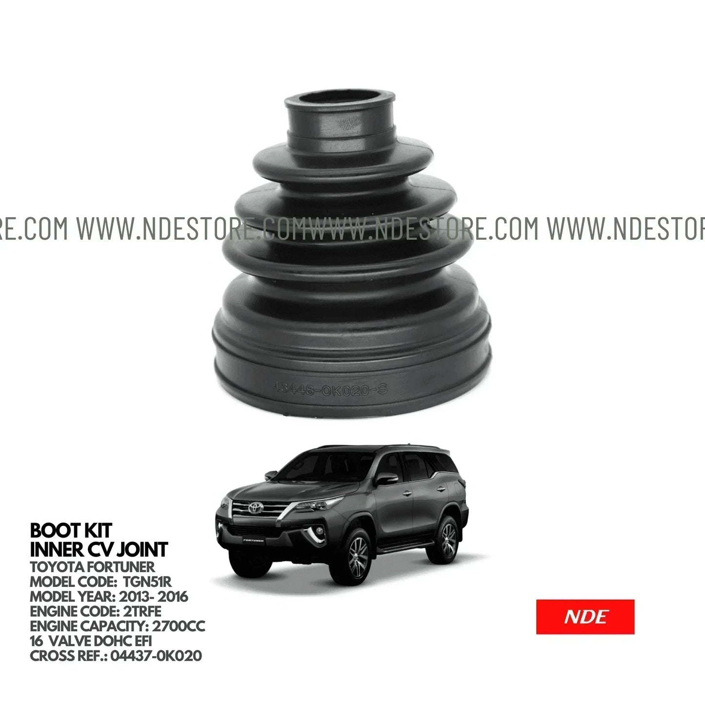 CV JOINT BOOT INNER FOR TOYOTA FORTUNER (2013-2016) - ndestore.com