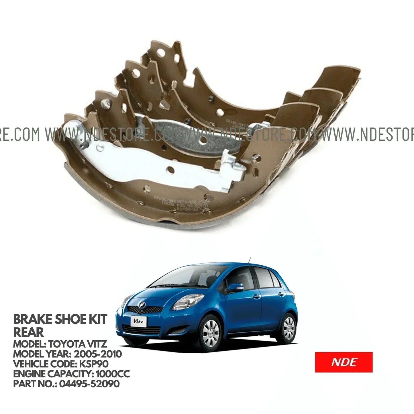 BRAKE SHOE KIT REAR GENUINE FOR TOYOTA VITZ KSP90 (2005-2010) - ndestore.com