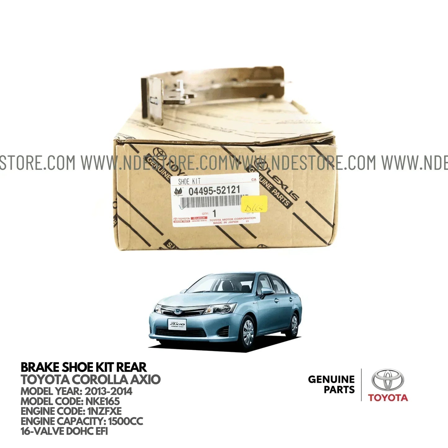 BRAKE DISC PAD SET FRONT GENUINE FOR TOYOTA COROLLA AXIO HYBRID (2013-2014) - ndestore.com