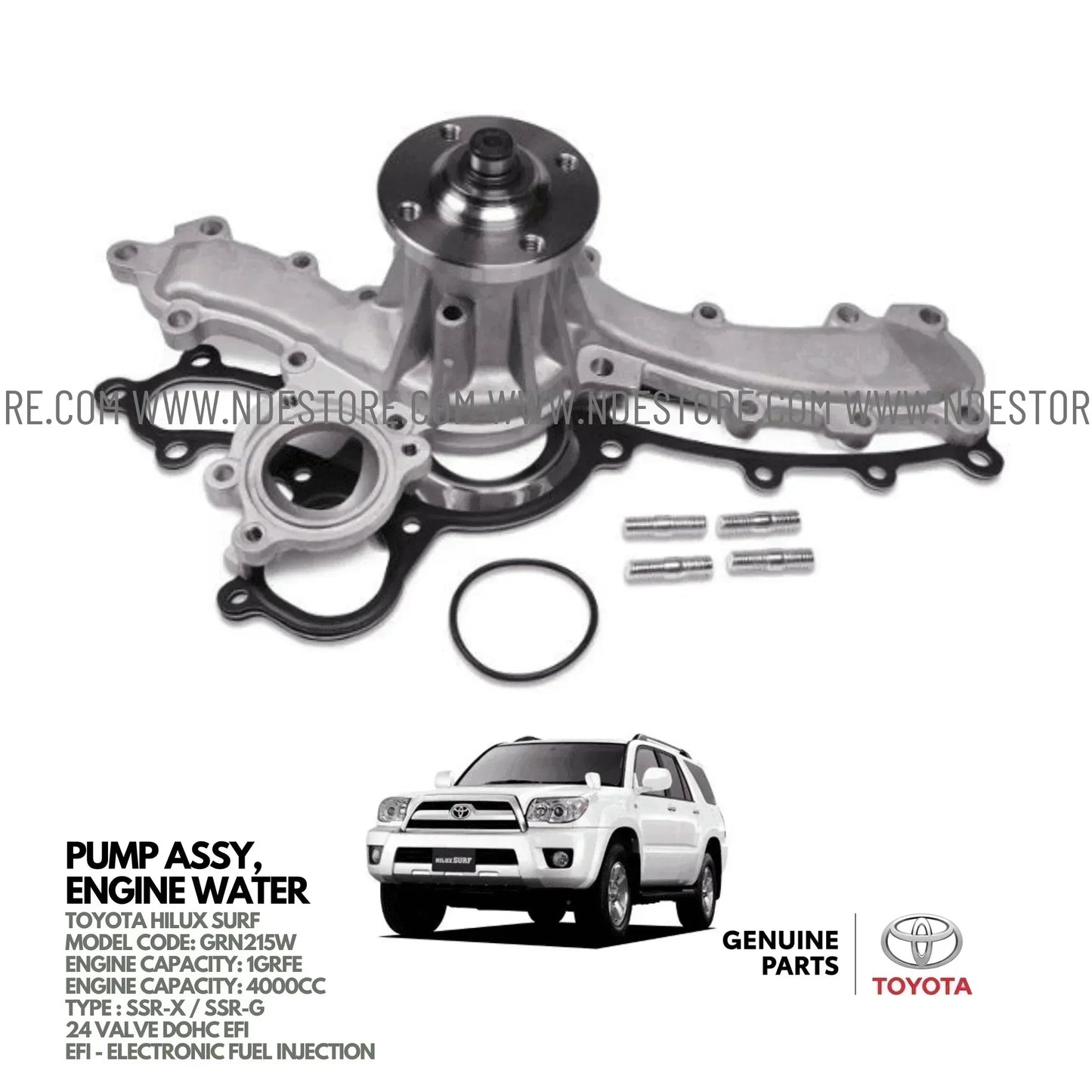 WATER PUMP ASSY FOR TOYOTA HILUX SURF SSR (2005-2009) - ndestore.com