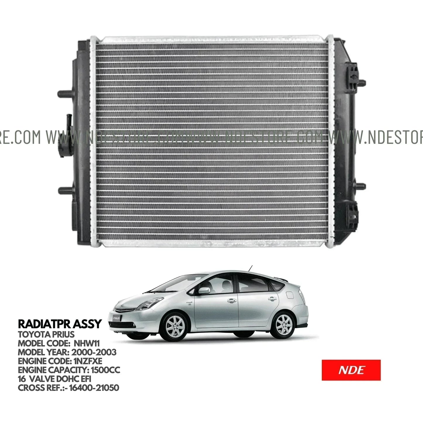 RADIATOR ASSY COMPLETE FOR TOYOTA PRIUS 1500CC (2000-2003) - ndestore.com