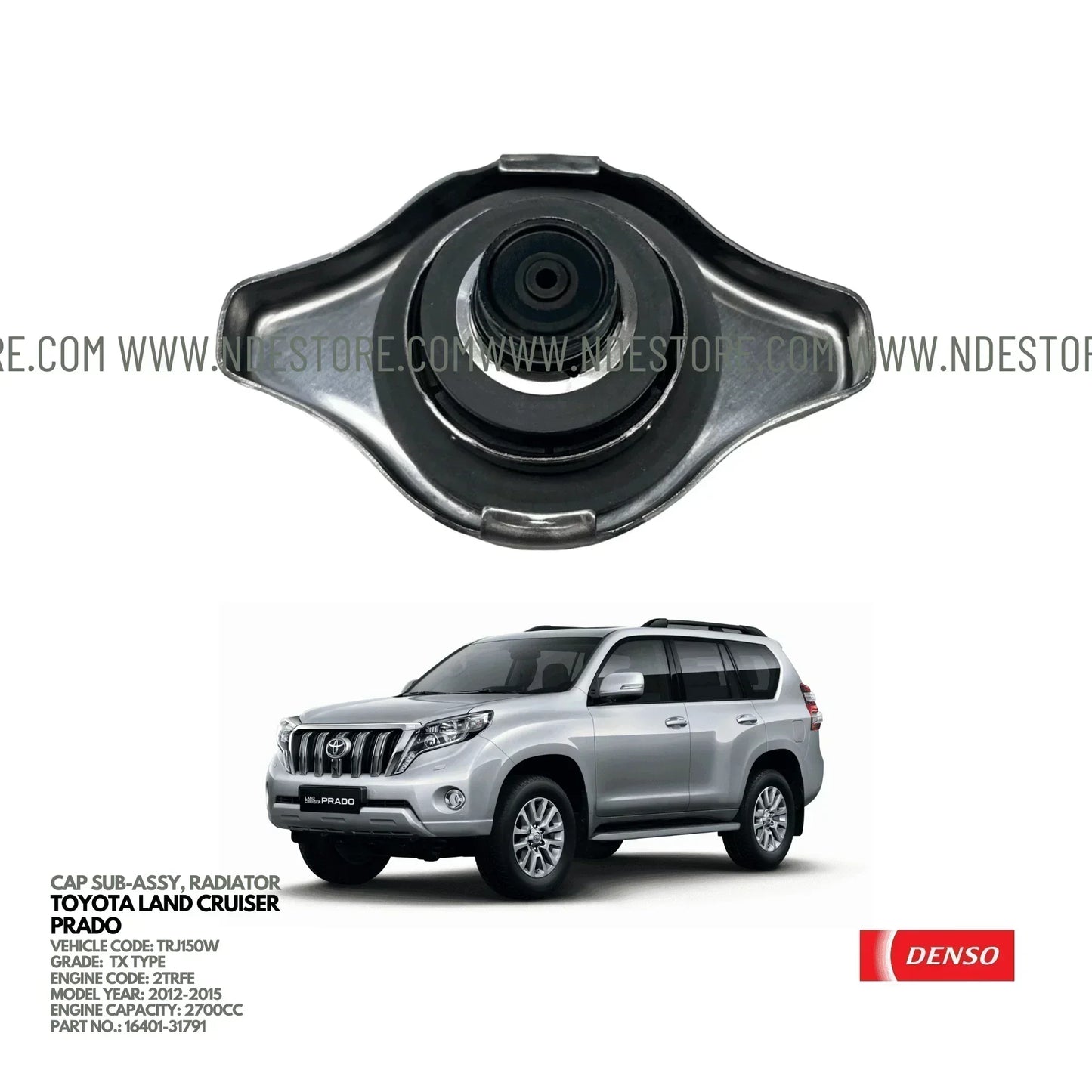 RADIATOR CAP FOR TOYOTA LANDCRUISER PRADO (2012-2015) - ndestore.com