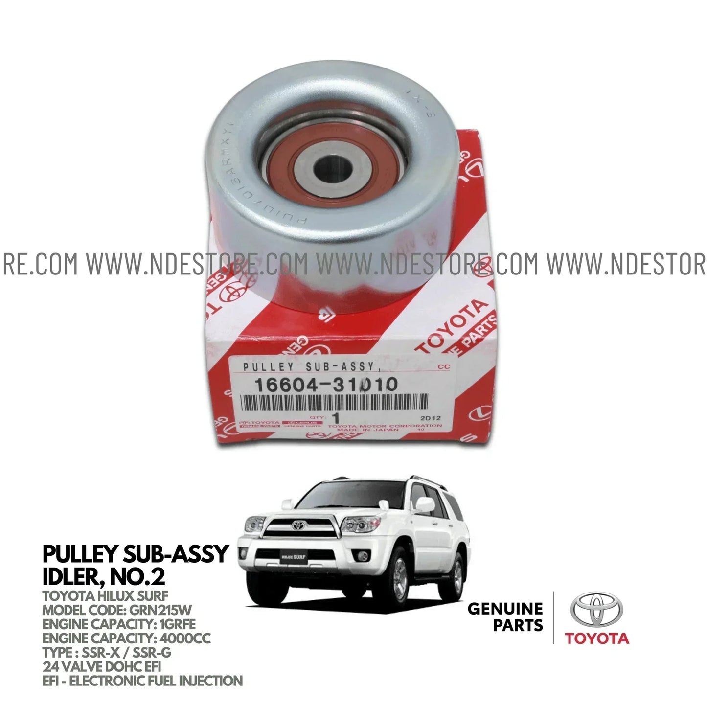 PULLEY SUB ASSY IDLER NO 2 FOR TOYOTA HILUX SURF SSR (2005-2009) - ndestore.com