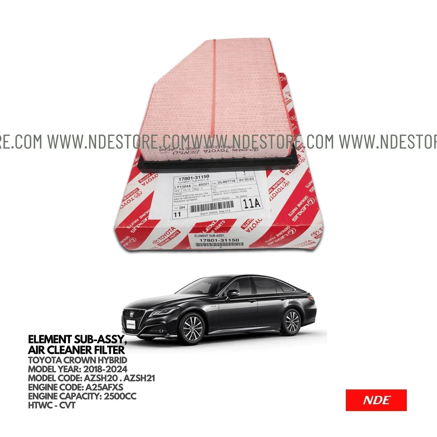 AIR FILTER ELEMENT GENUINE FOR TOYOTA CROWN HYBRID (2018-2025) - ndestore.com