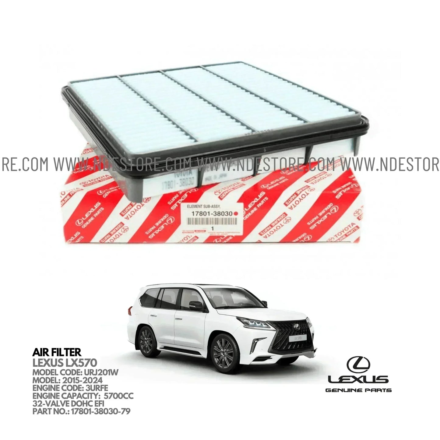 AIR FILTER ELEMENT GENUINE FOR LEXUS LX570 - ndestore.com