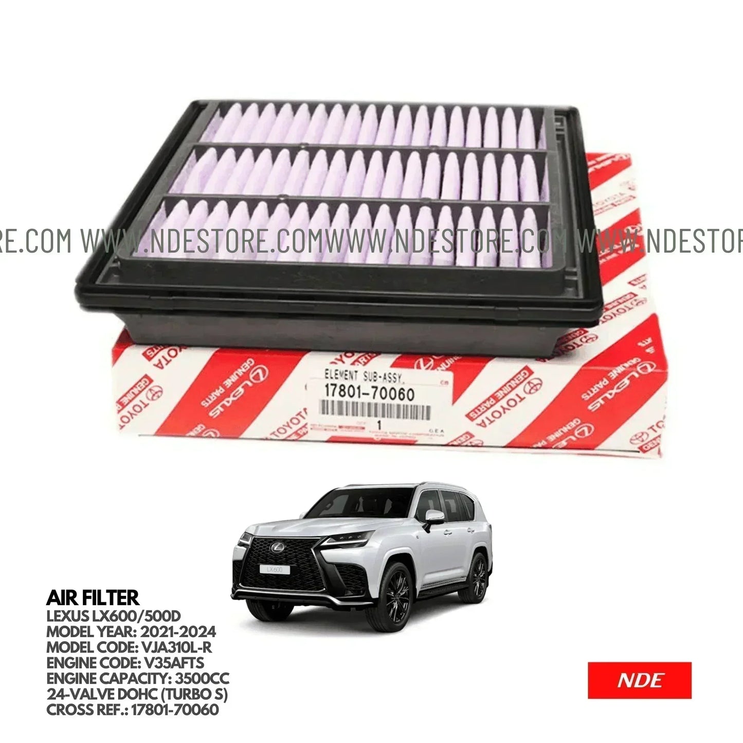 AIR FILTER ELEMENT GENUINE FOR LEXUS LX600 - ndestore.com