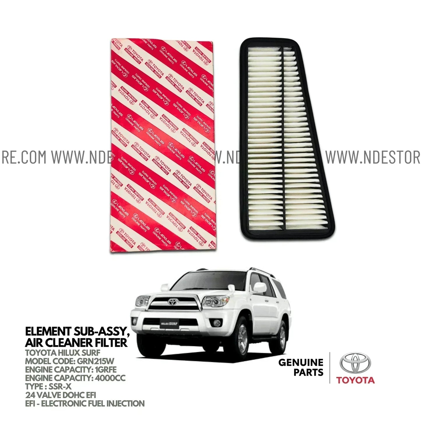 AIR FILTER ELEMENT GENUINE FOR TOYOTA HILUX SURF SSR-X (2005-2009) - ndestore.com