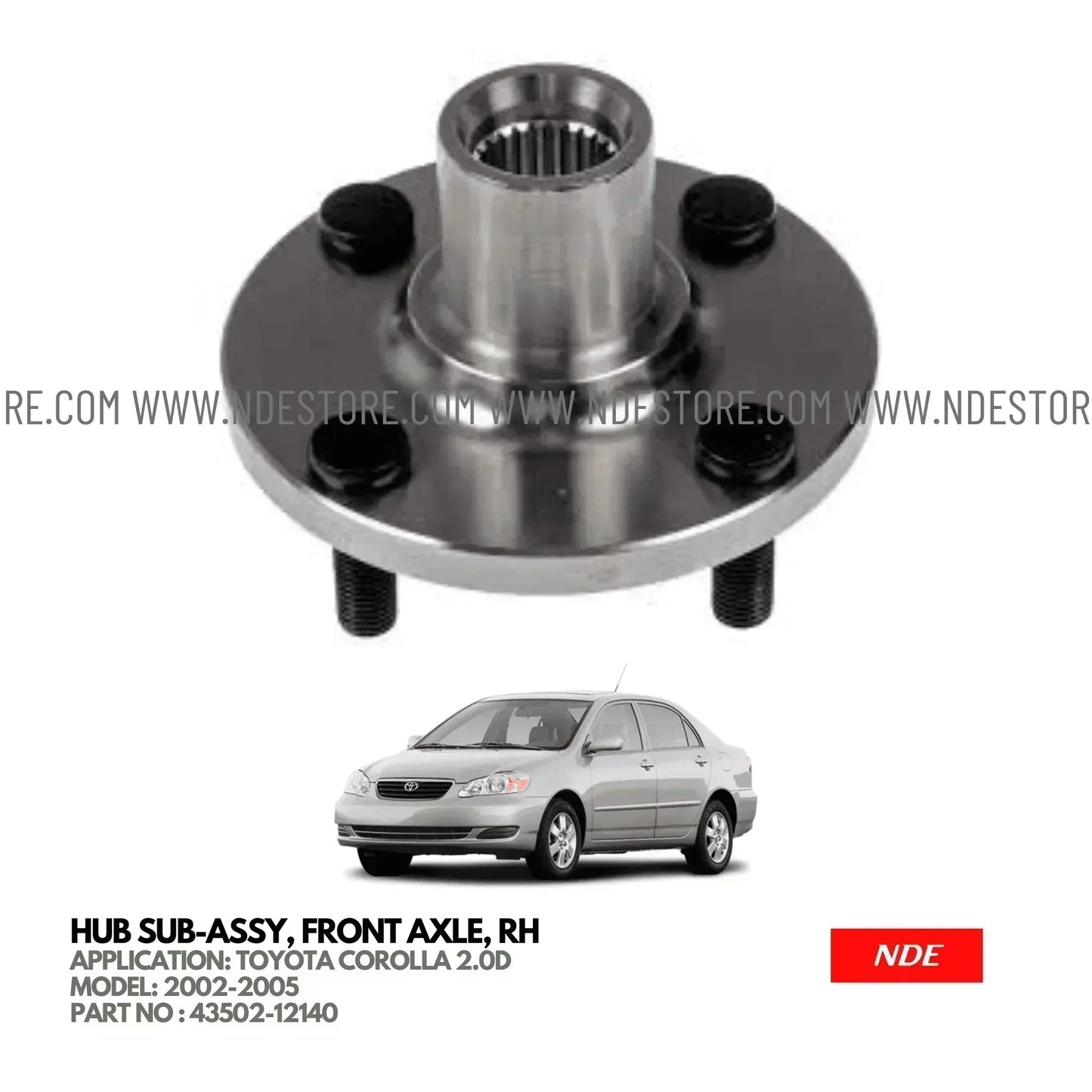 WHEEL HUB ASSY FOR TOYOTA COROLLA 2.0D (2002-2008) - ndestore.com