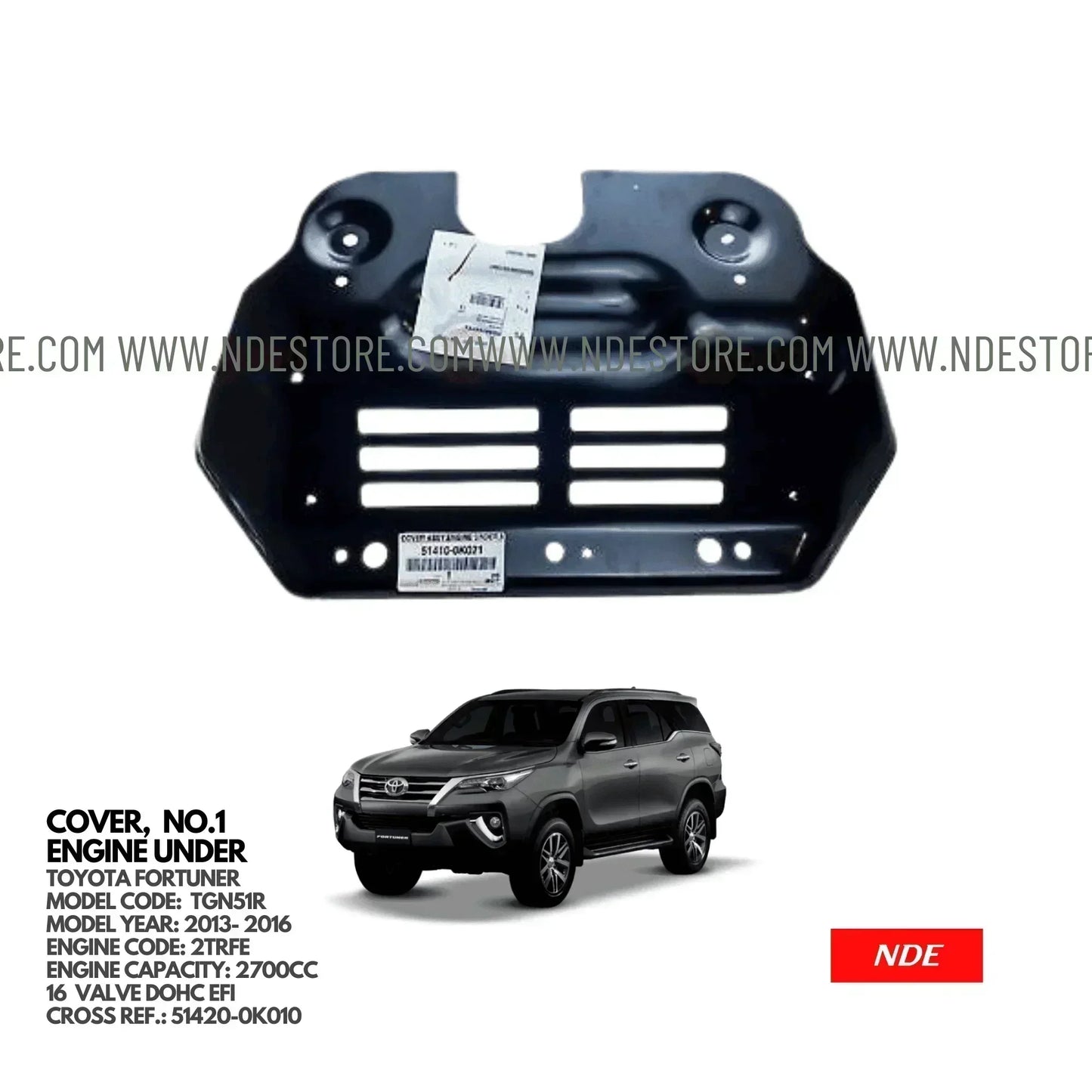 ENGINE SHIELD NO 1 FOR TOYOTA FORTUNER (2013-2016) - ndestore.com
