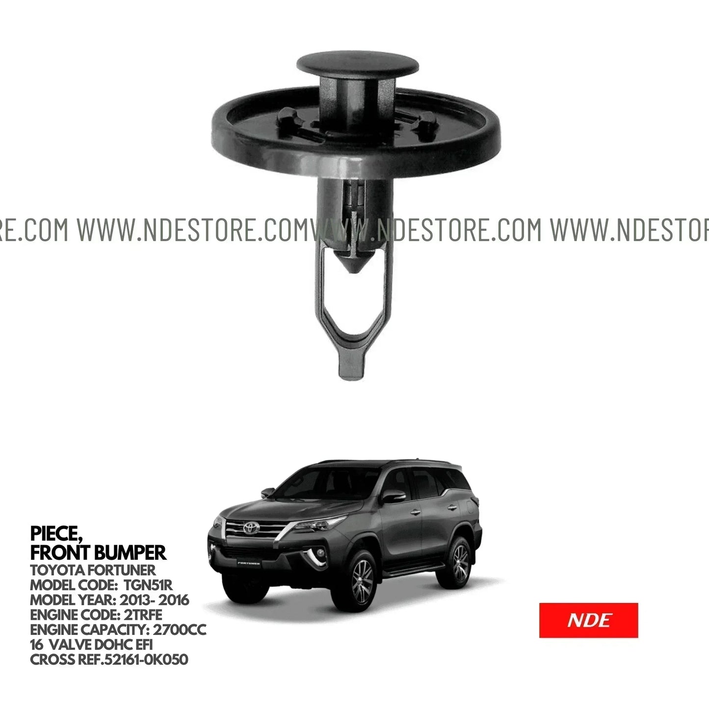 CLIP FRONT BUMPER FOR TOYOTA FORTUNER (2013-2016) - ndestore.com