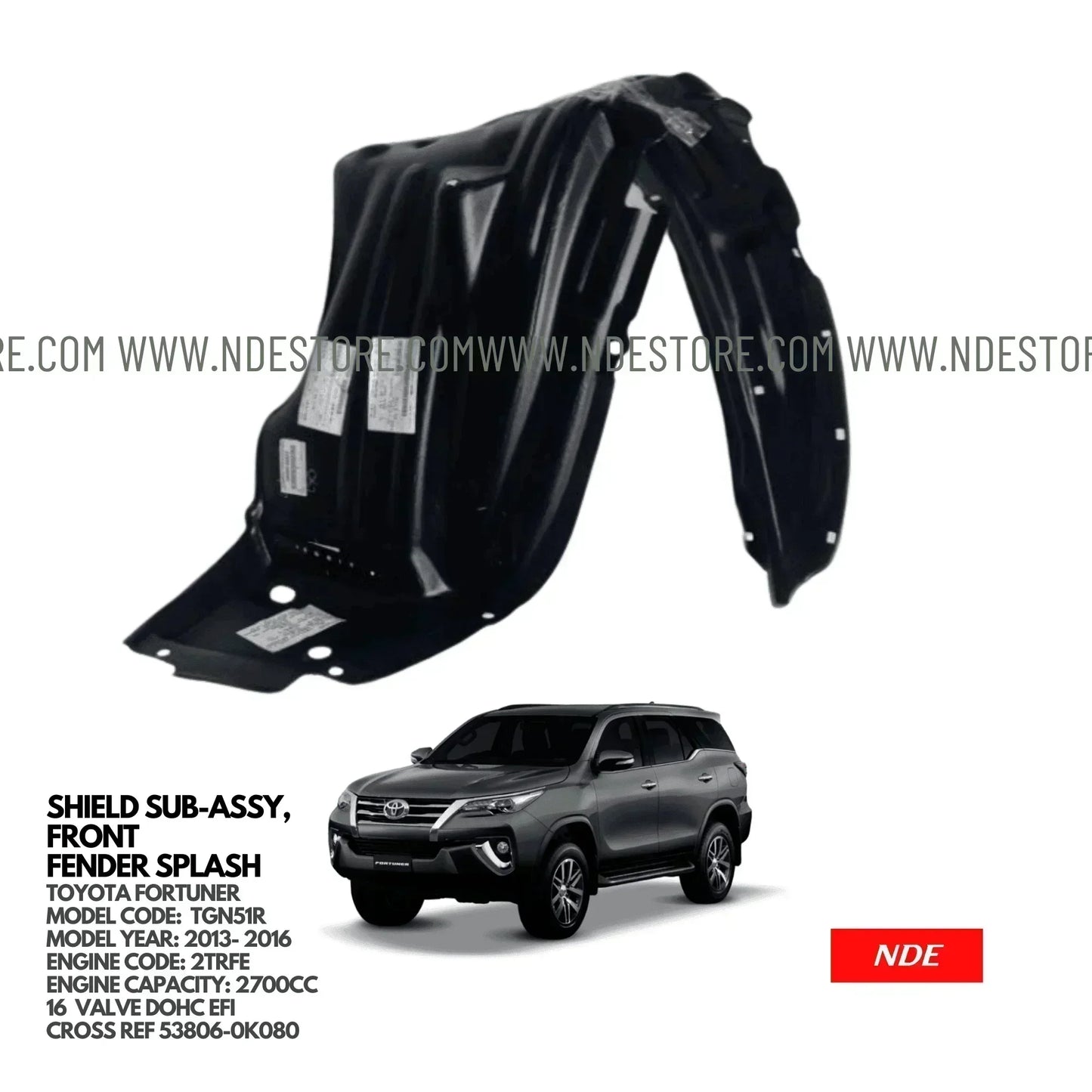 FENDER SHIELD LINER LEFT FOR TOYOTA FORTUNER (2013-2016) - ndestore.com