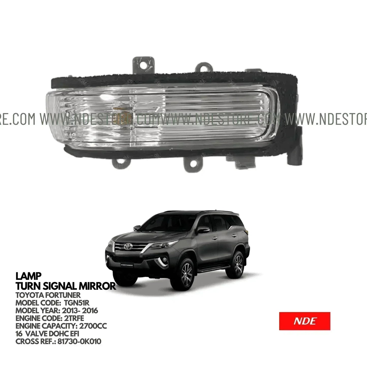 LAMP ASSY, SIDE TURN SIGNAL FOR TOYOTA FORTUNER - ndestore.com
