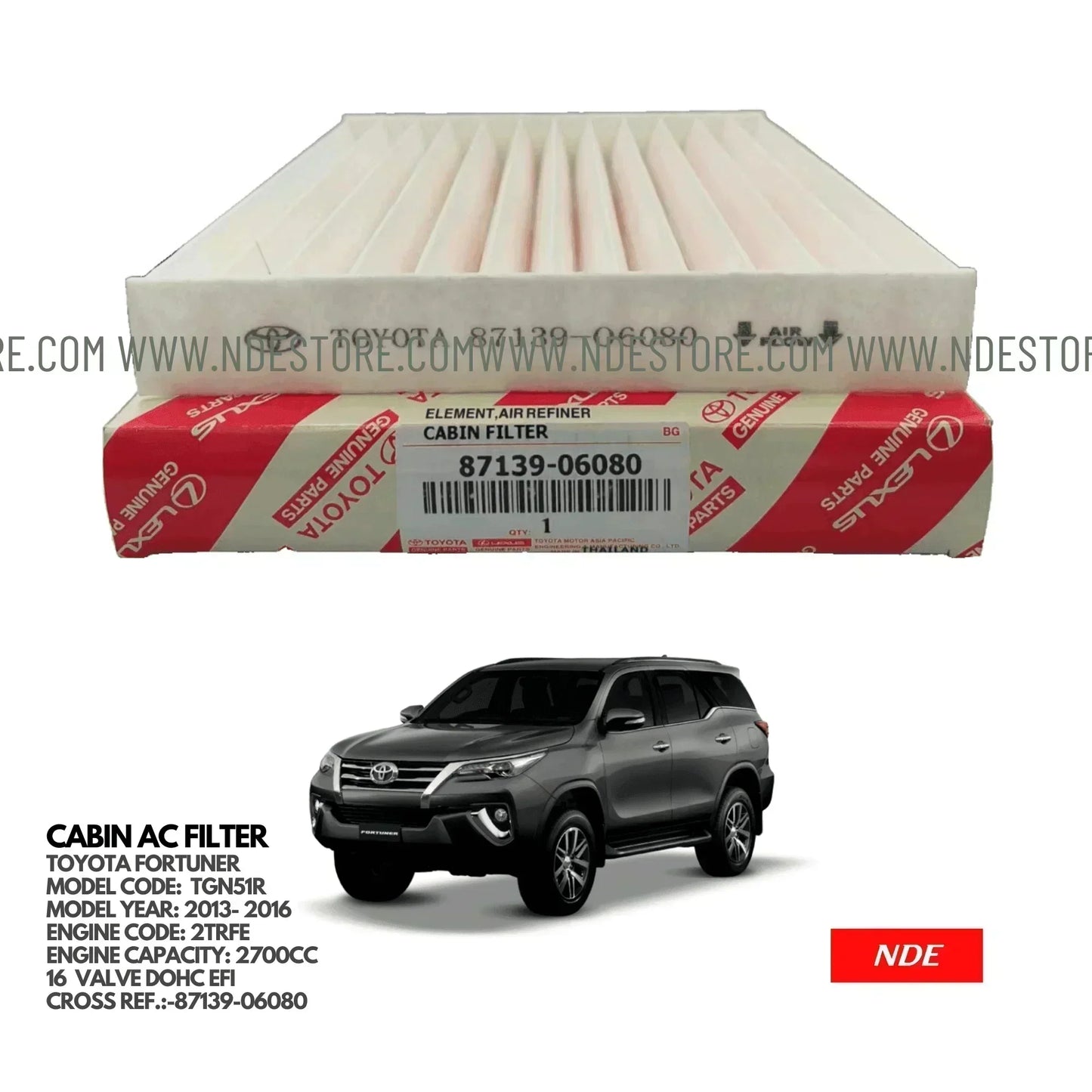CABIN AC FILTER GENUINE FOR TOYOTA FORTUNER (2013-2016) - ndestore.com