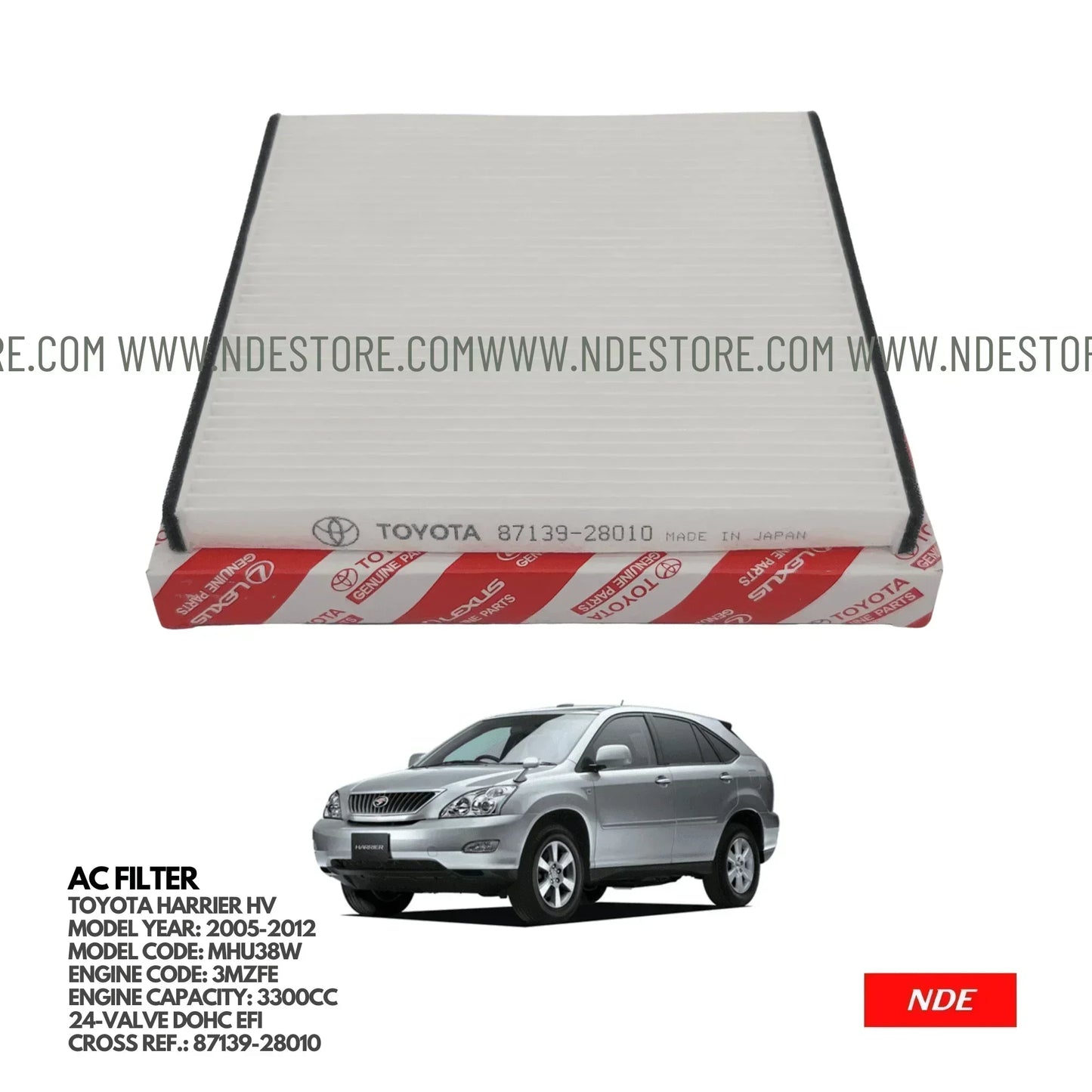 CABIN AC FILTER FOR TOYOTA HARRIER HV (2005-2012) - ndestore.com