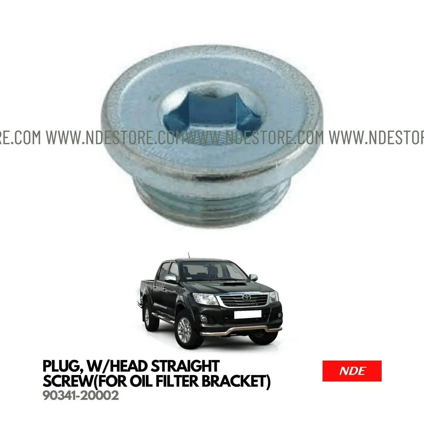 PLUG WITH HEAD STRAIGHT SCREW FOR OIL FILTER BRACKET FOR TOYOTA HILUX - ndestore.com