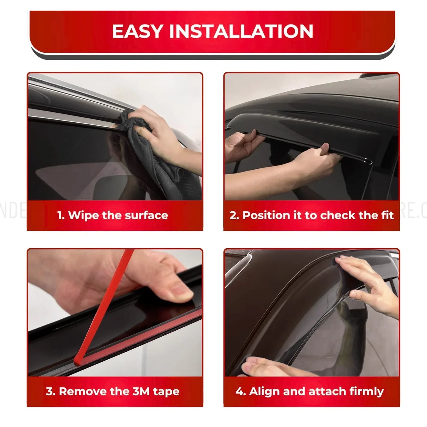 AIR PRESS BLACK DOOR WINDOW VISOR FOR AUDI A3 - ndestore.com