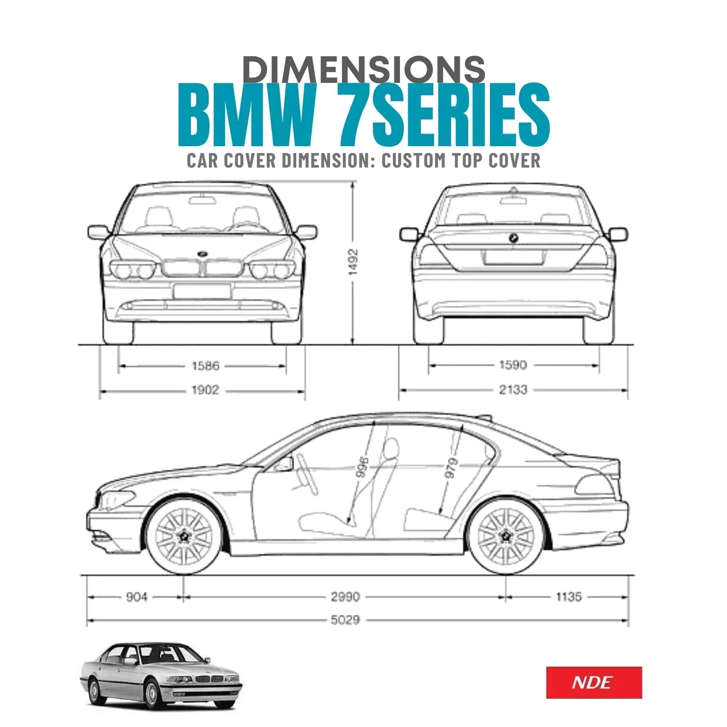 MICROFIBER CAR TOP COVER FOR BMW 7 SERIES - ndestore.com