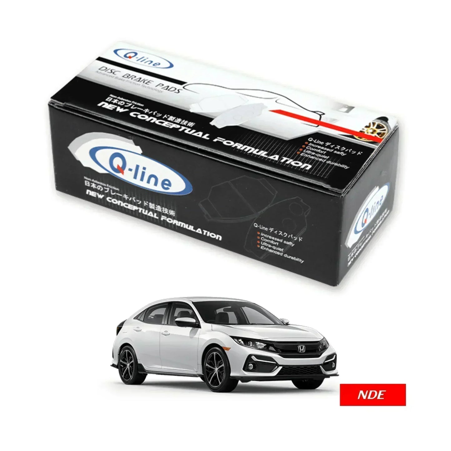 BRAKE DISC PAD SET REAR Q-LINE FOR HONDA CIVIC (2016-2021) - ndestore.com