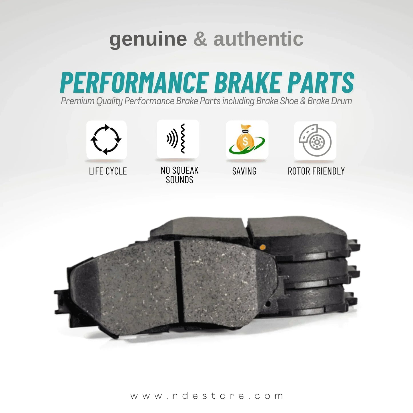 BRAKE DISC PAD SET FRONT GENUINE FOR TOYOTA FORTUNER (2016-2025) - ndestore.com