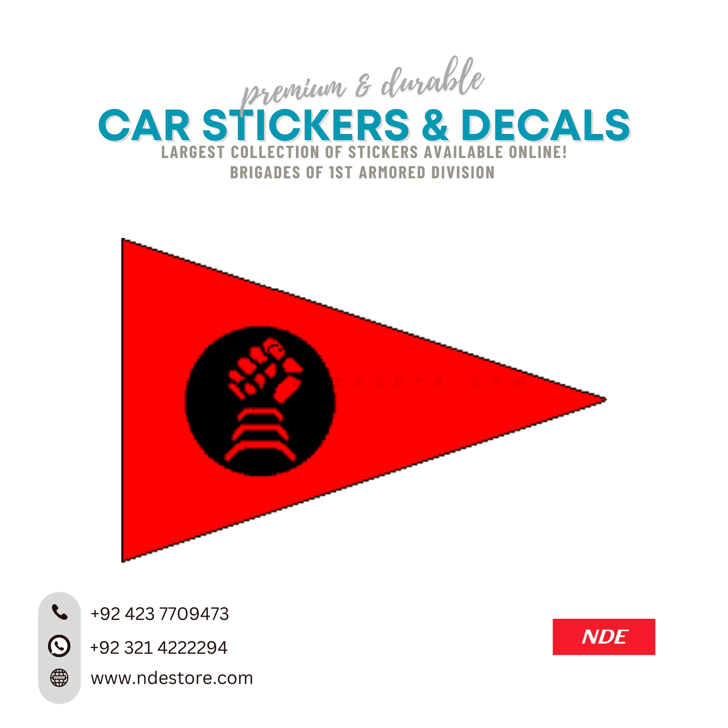 STICKER PAKISTAN ARMY BRIGADES OF 1ST ARMORED DIVISION - ndestore.com