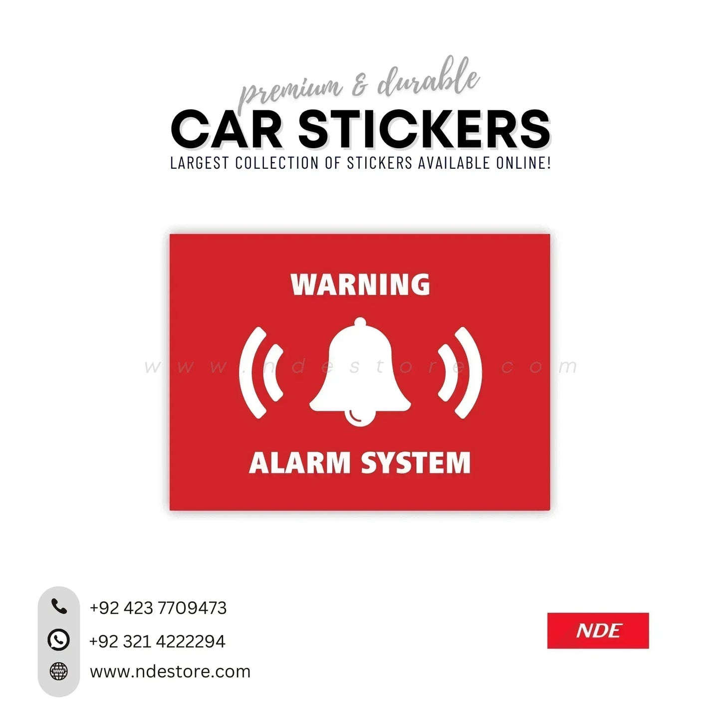STICKER CAR ALARM SYSTEM STICKERS (SKU O6777) - ndestore.com