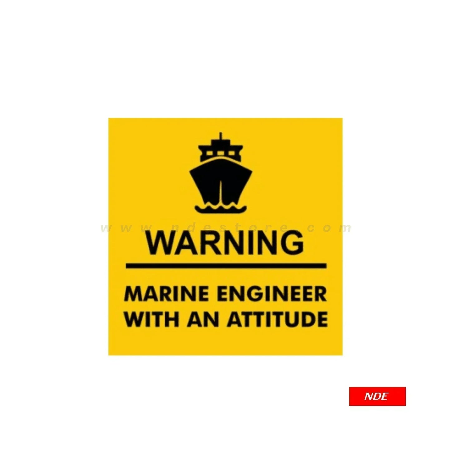 STICKER ENGINEER WARNING - ndestore.com