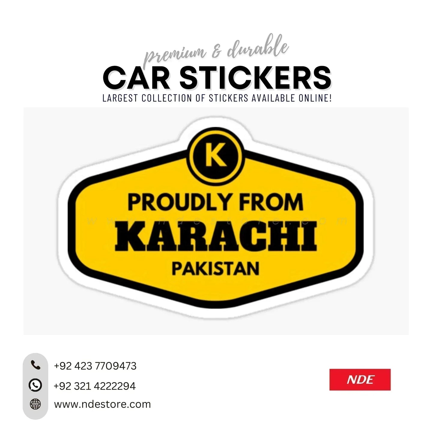 STICKER KARACHI PROUDLY KARACHI PAKISTAN (SKU: KHI44837) - ndestore.com