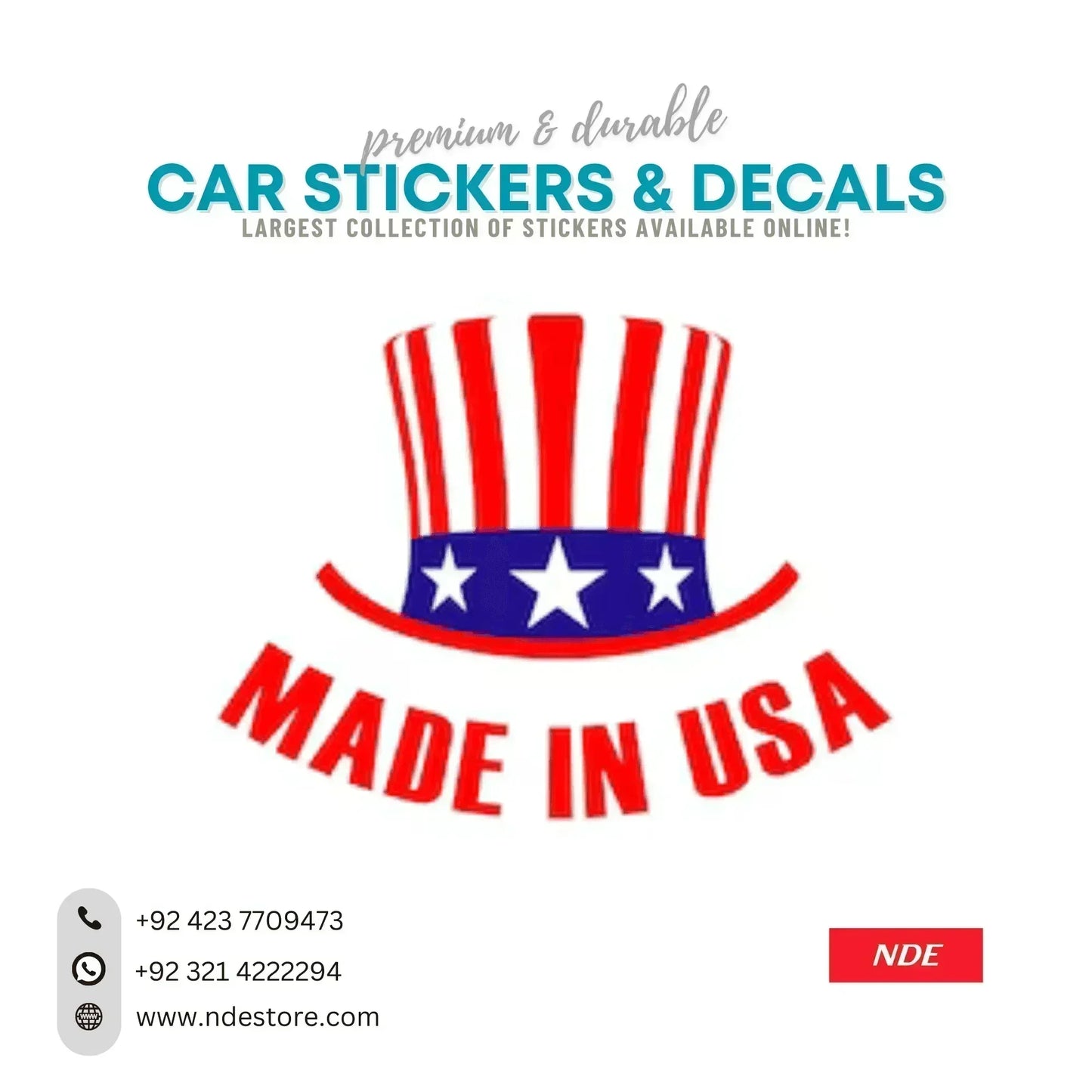 STICKER MADE IN USA (HAT) - ndestore.com