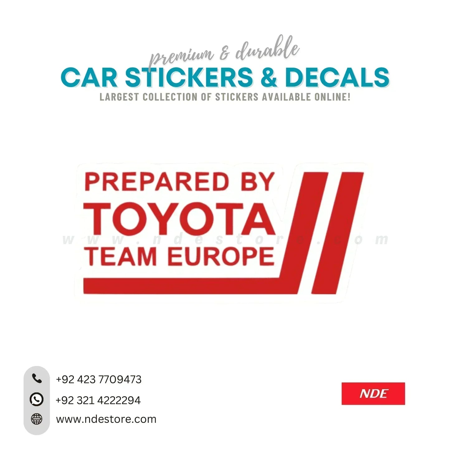 STICKER PREPARED BY TOYOTA - ndestore.com