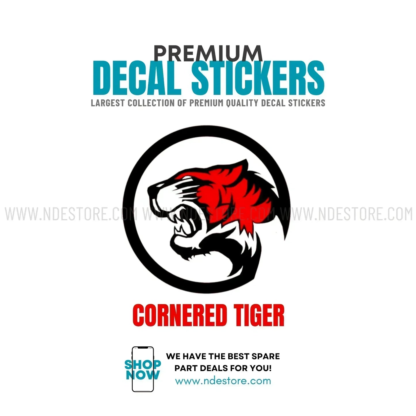 STICKER CORNERED TIGER - ndestore.com