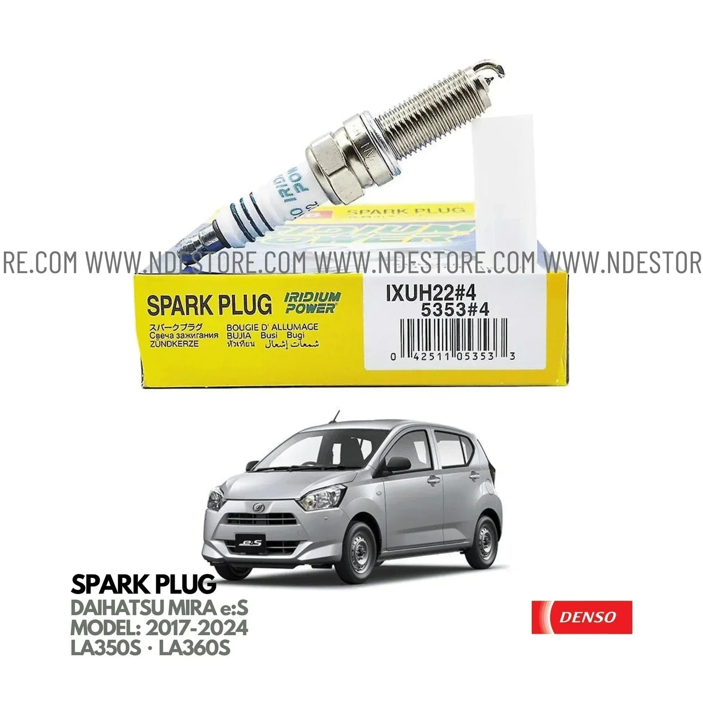 SPARK PLUG DENSO IRIDIUM POWER FOR DAIHATSU MIRA e:S (2017-2024) - ndestore.com