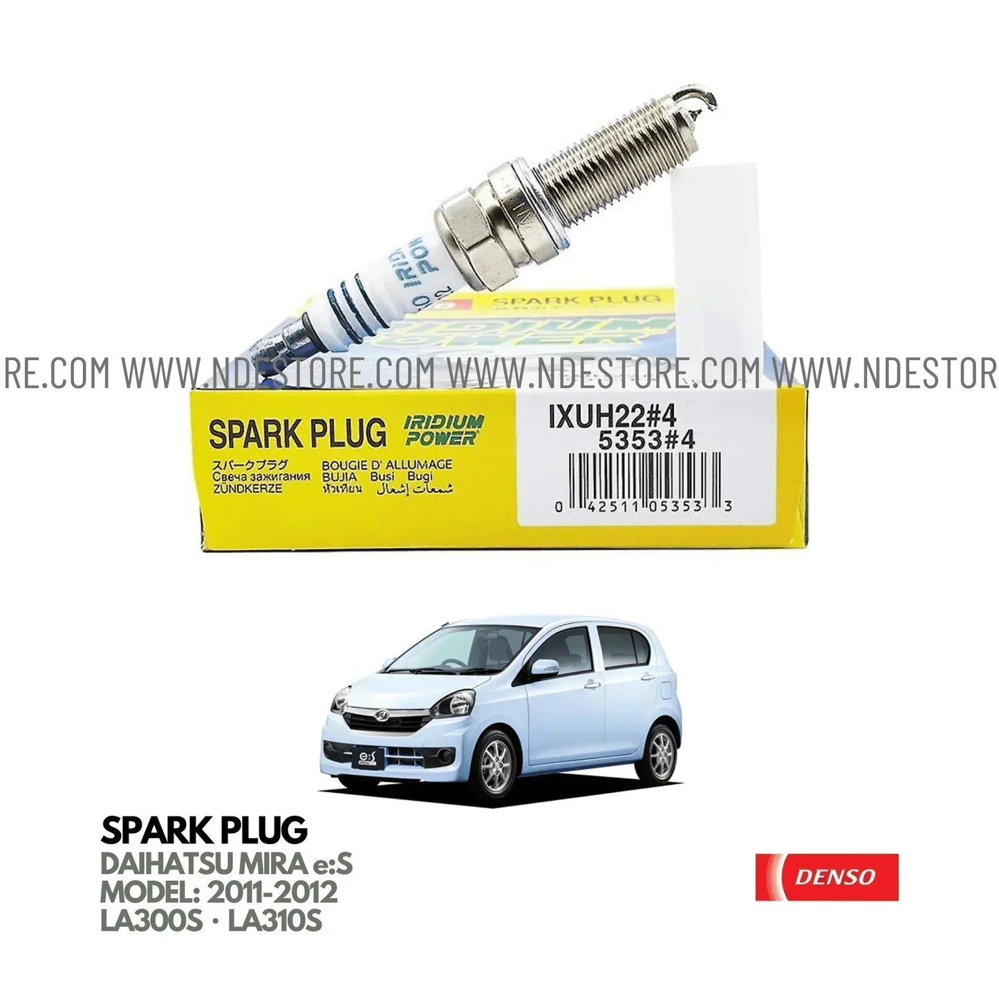 SPARK PLUG DENSO IRIDIUM POWER FOR DAIHATSU MIRA e:S (2011-2012) - ndestore.com