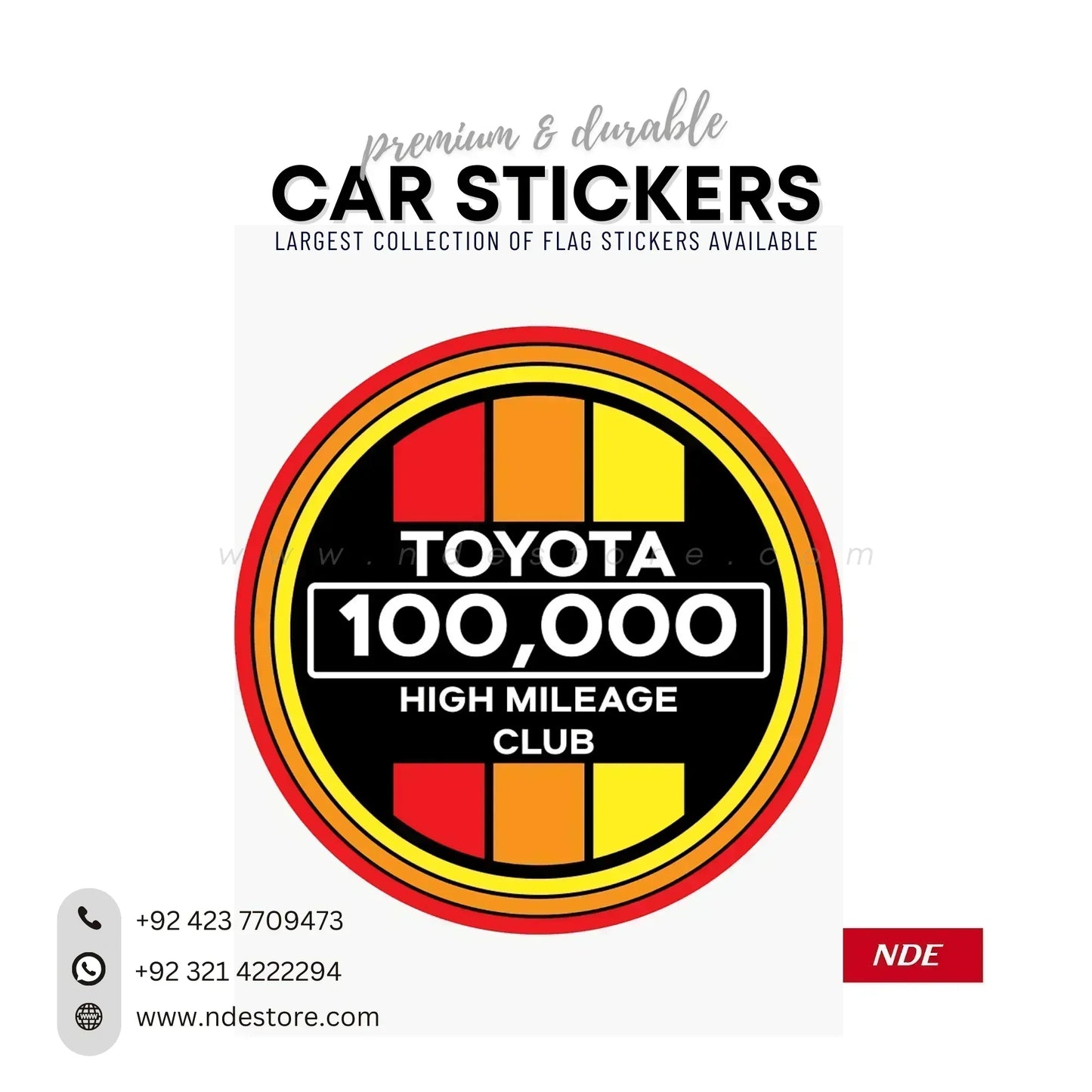 STICKER TOYOTA HIGH MILEAGE CLUB - ndestore.com
