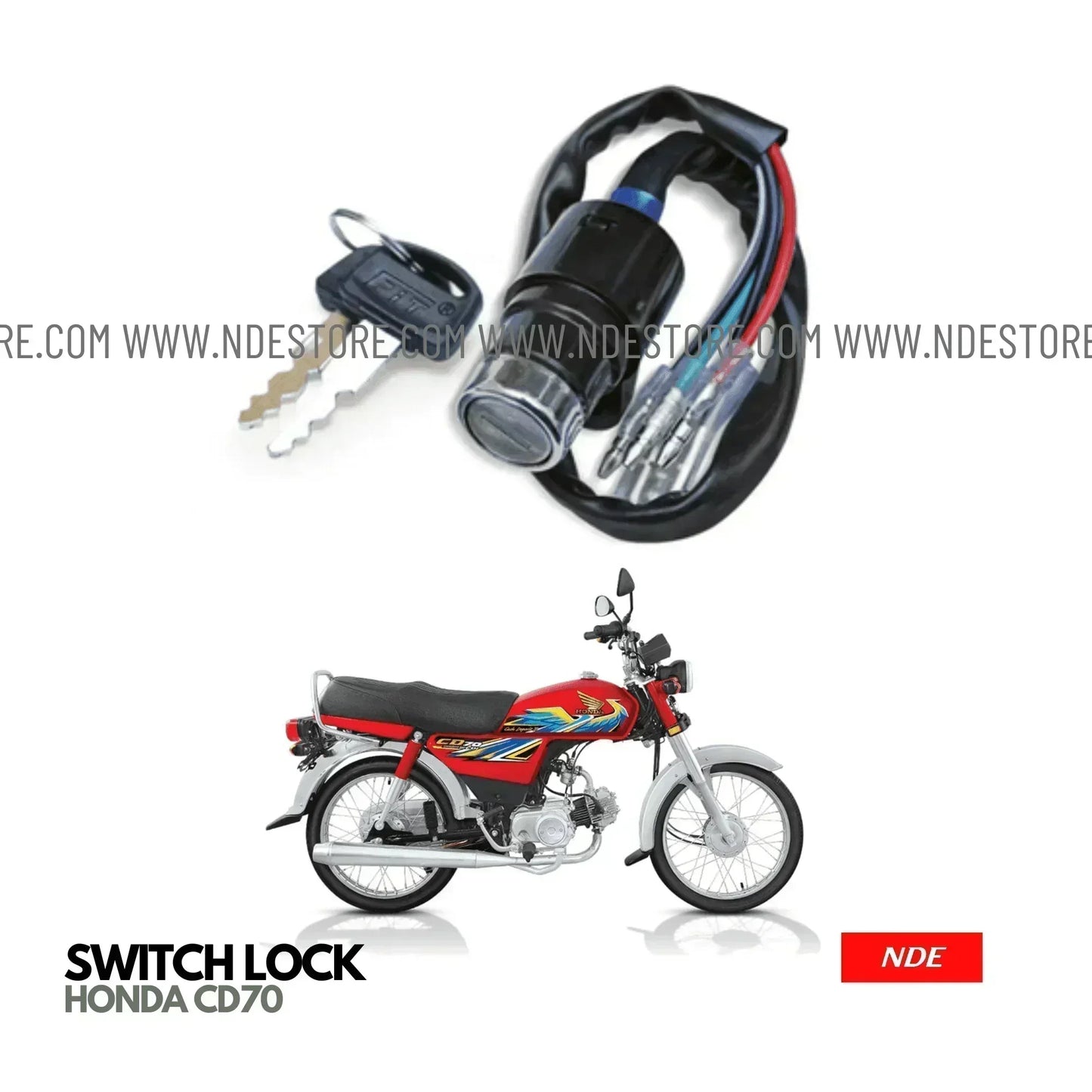 SWITCH WITH KEY FOR HONDA CD70 - ndestore.com