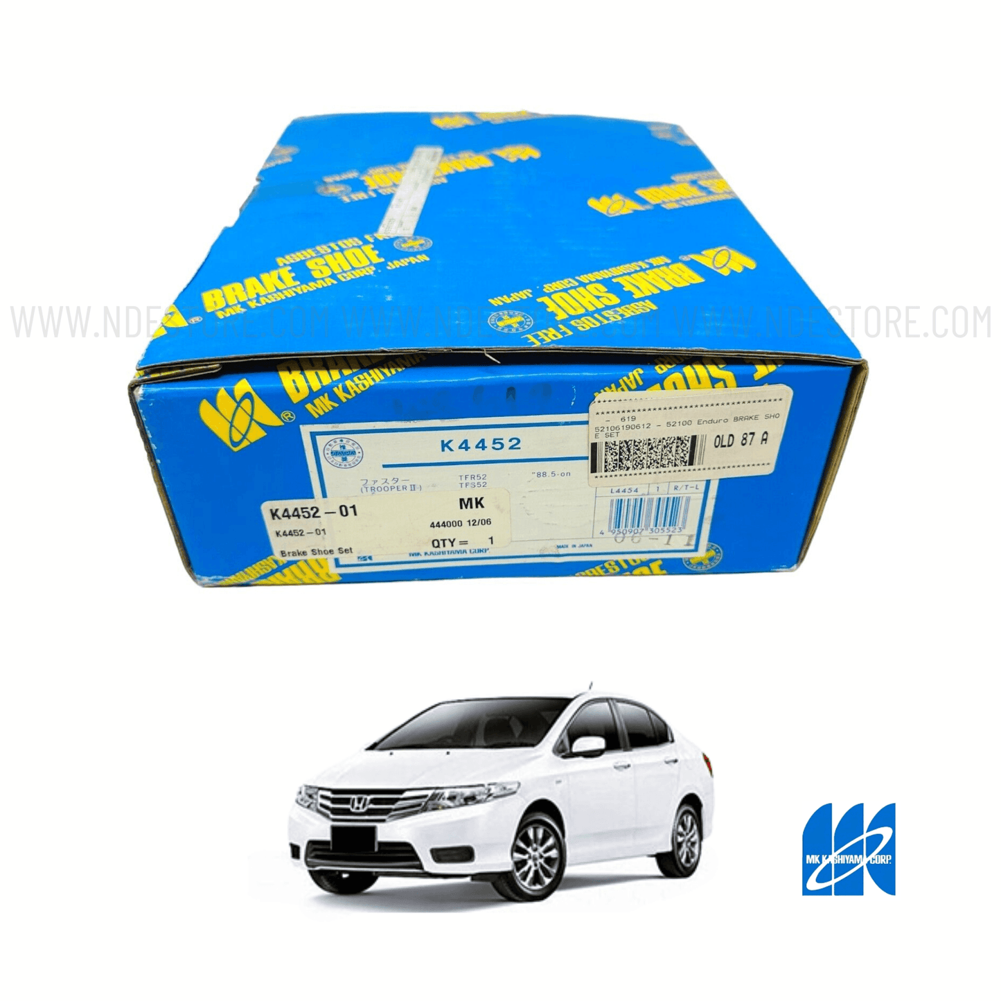 BRAKE SHOE KIT REAR MK JAPAN FOR HONDA CITY (2008-2025) - ndestore.com