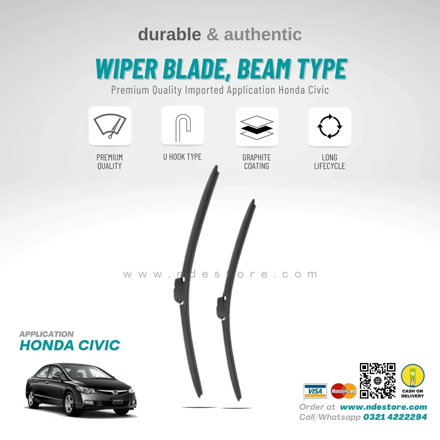 WIPER BLADE PREMIUM TYPE FOR HONDA CIVIC (2006-2012) - ndestore.com