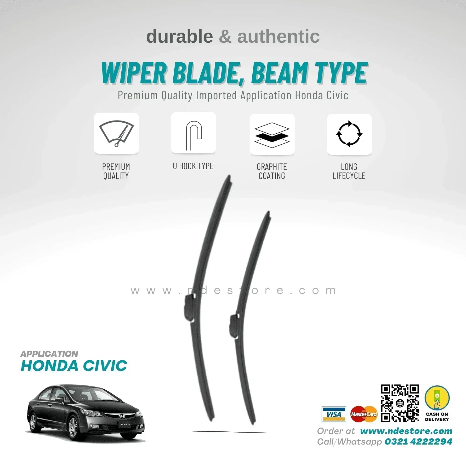 WIPER BLADE PREMIUM TYPE FOR HONDA CIVIC (2006-2012) - ndestore.com
