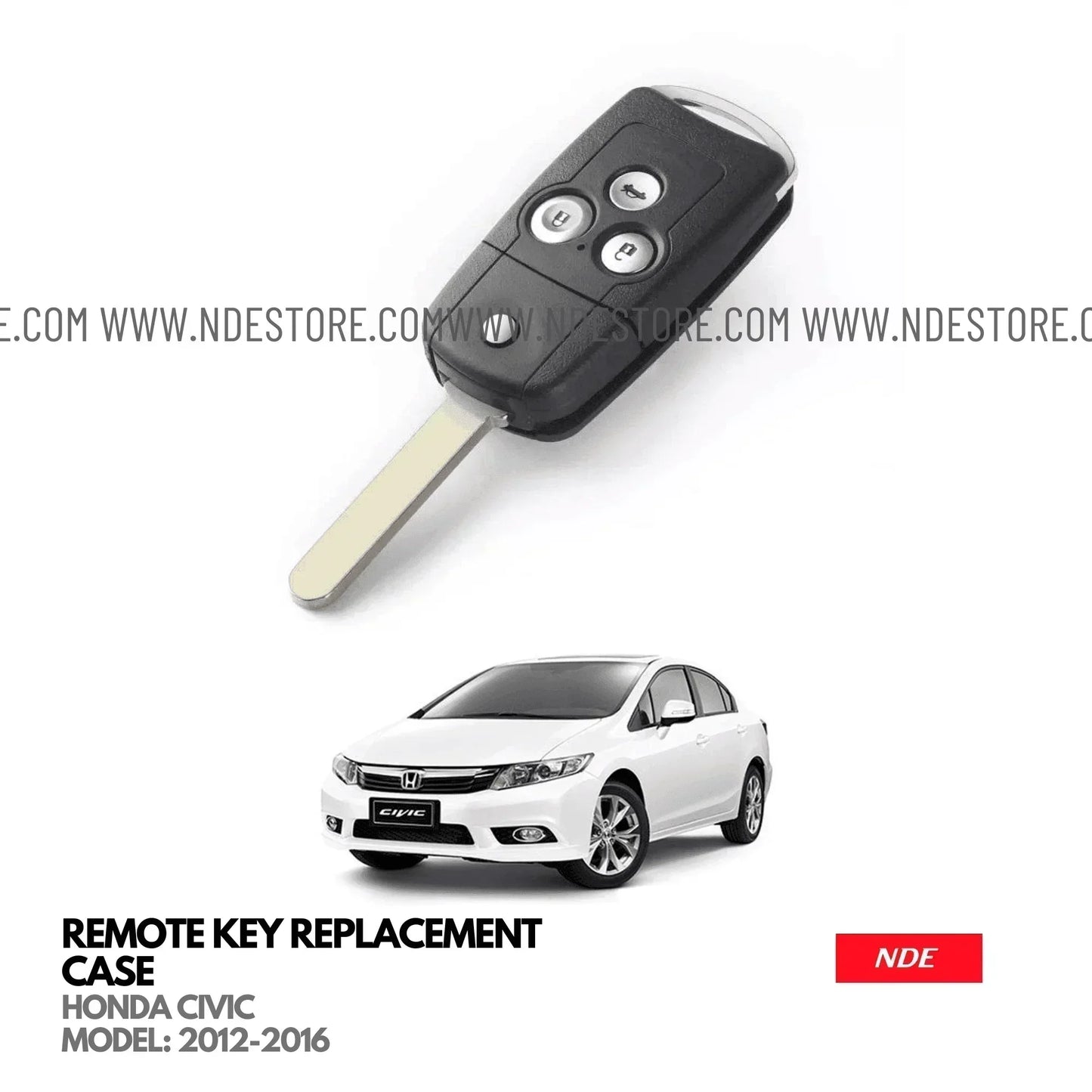 KEY KEY REPLACEMENT FOR HONDA CIVIC (2012-2016) - ndestore.com