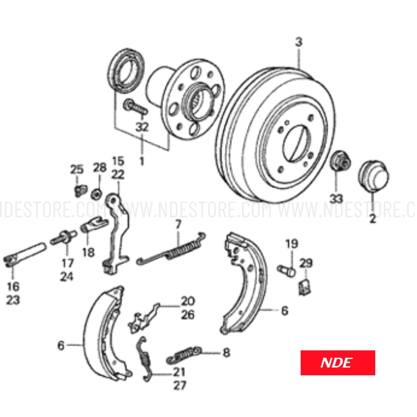 BRAKE SHOE KIT REAR MK JAPAN FOR HONDA CIVIC (2002-2006) - ndestore.com