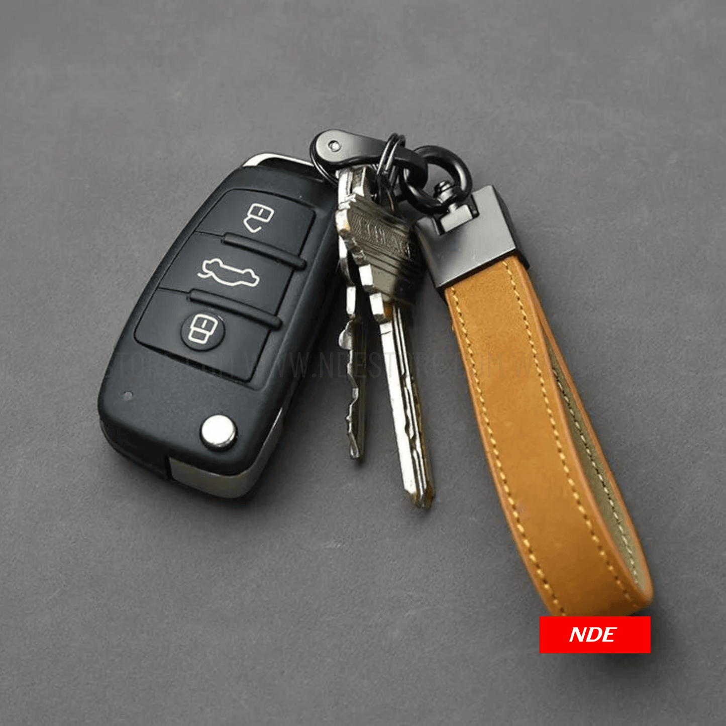 KEY CHAIN LEATHER STRAP BROWN - ndestore.com