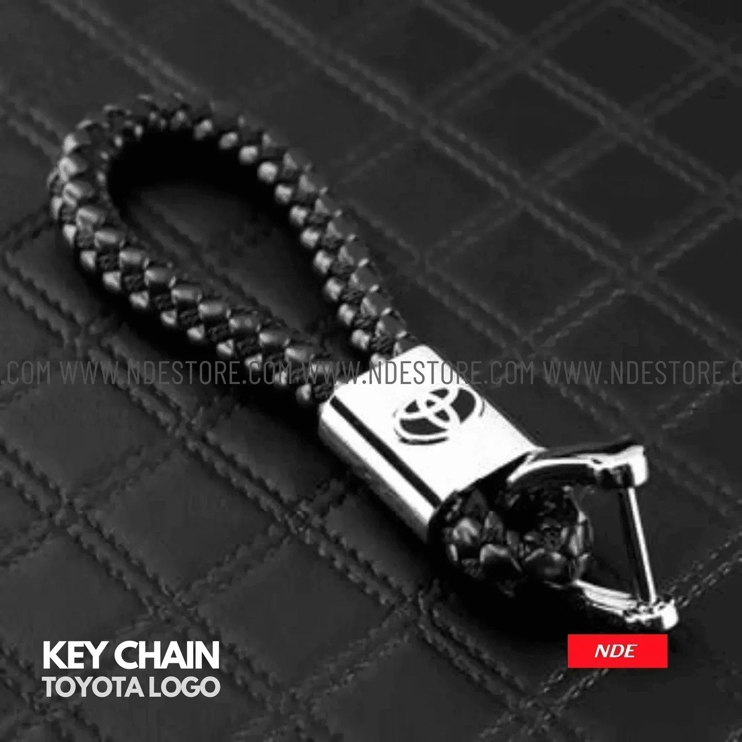 KEY CHAIN LEATHER STRAP WITH TOYOTA LOGO - ndestore.com
