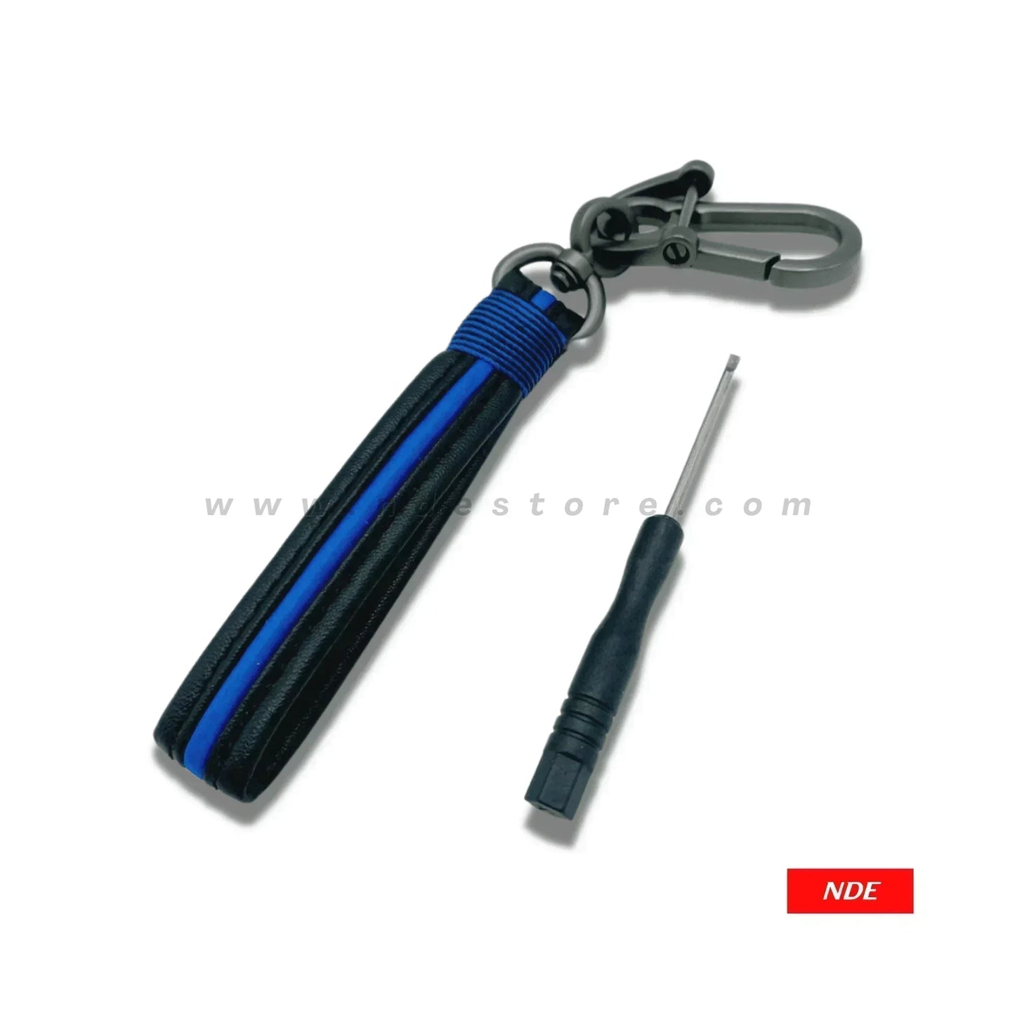 KEY CHAIN LEATHER STRAP BLUE - ndestore.com