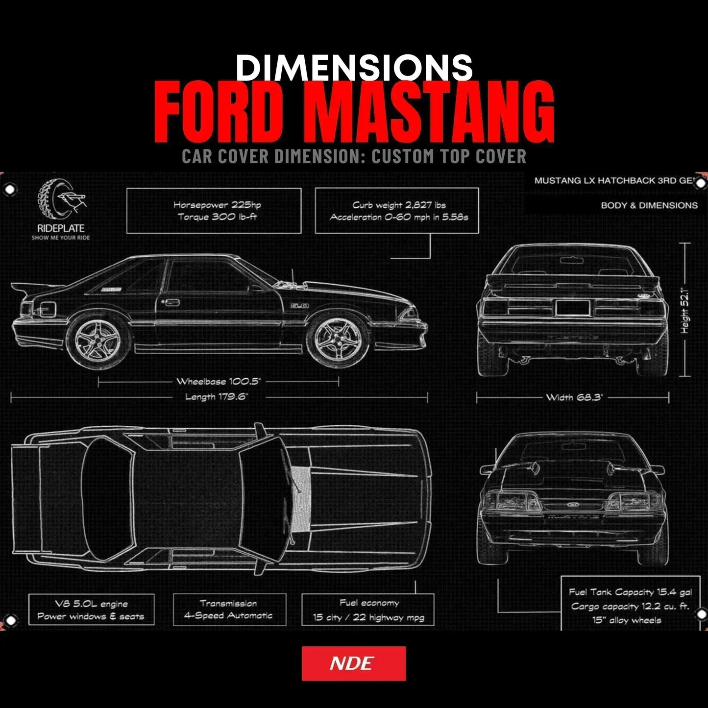 MICROFIBER CAR TOP COVER FOR FORD MASTANG GT 1993 - ndestore.com