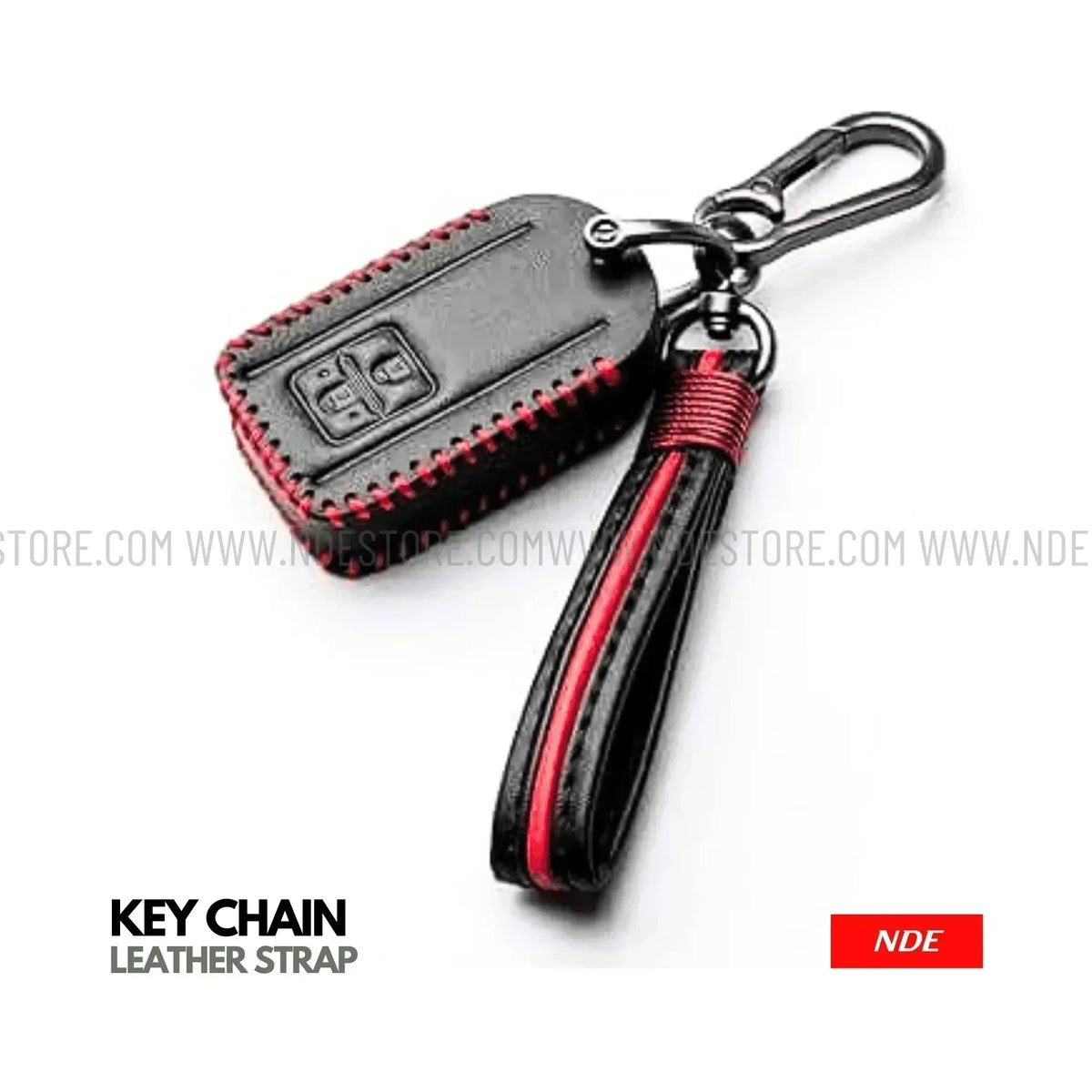 KEY CHAIN LEATHER STRAP RED - ndestore.com