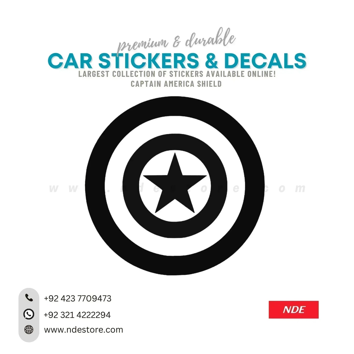 STICKER CAPTAN AMERICA SHIELD - ndestore.com