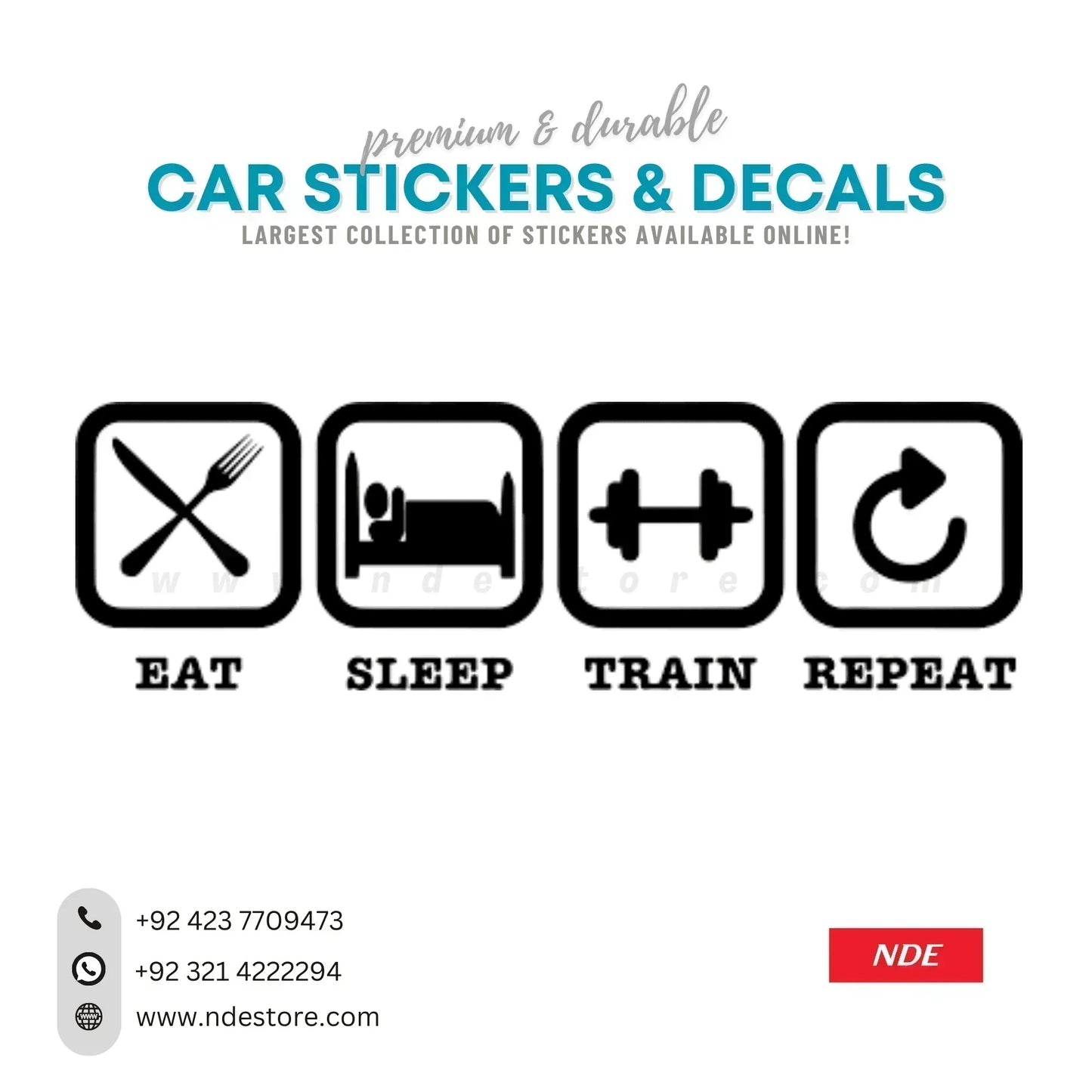 STICKER EAT SLEEP TRAIN REPEAT - ndestore.com