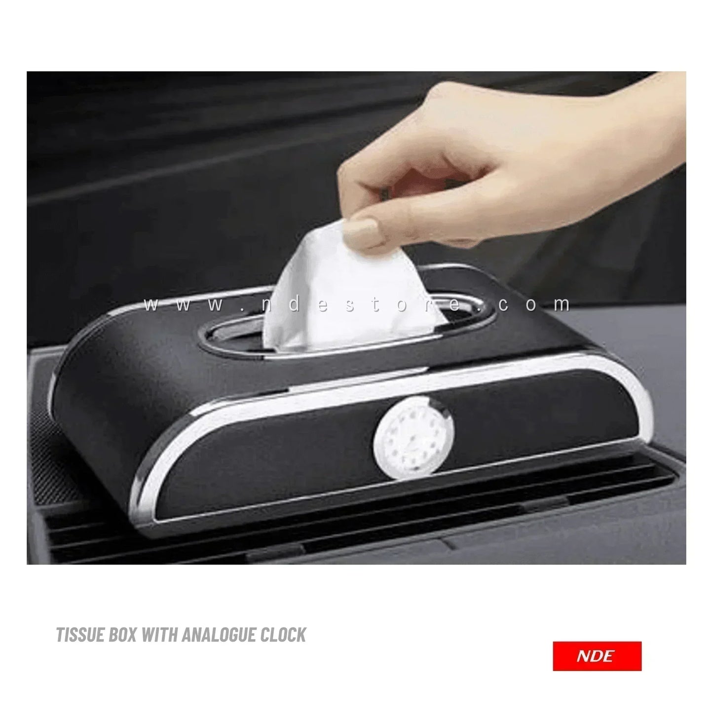 TISSUE BOX WITH ANALOG WATCH - ndestore.com