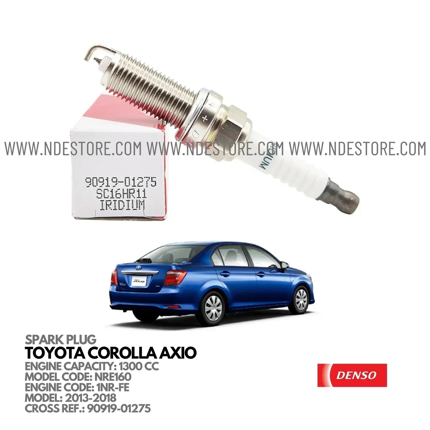 SPARK PLUG FOR TOYOTA COROLLA AXIO 1300CC (2013-2024) - ndestore.com