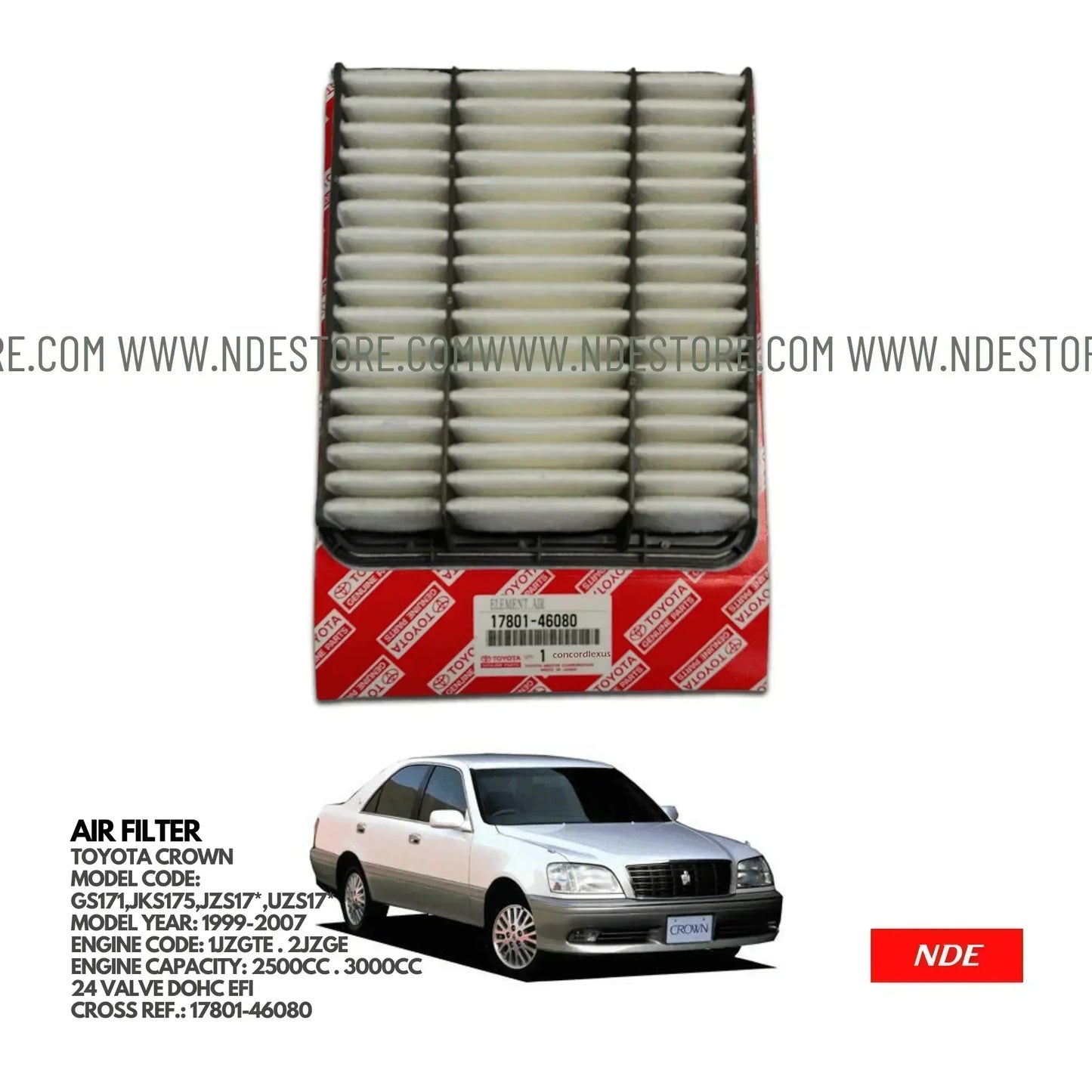 AIR FILTER ELEMENT GENUINE FOR TOYOTA CROWN (1999-2003) - ndestore.com