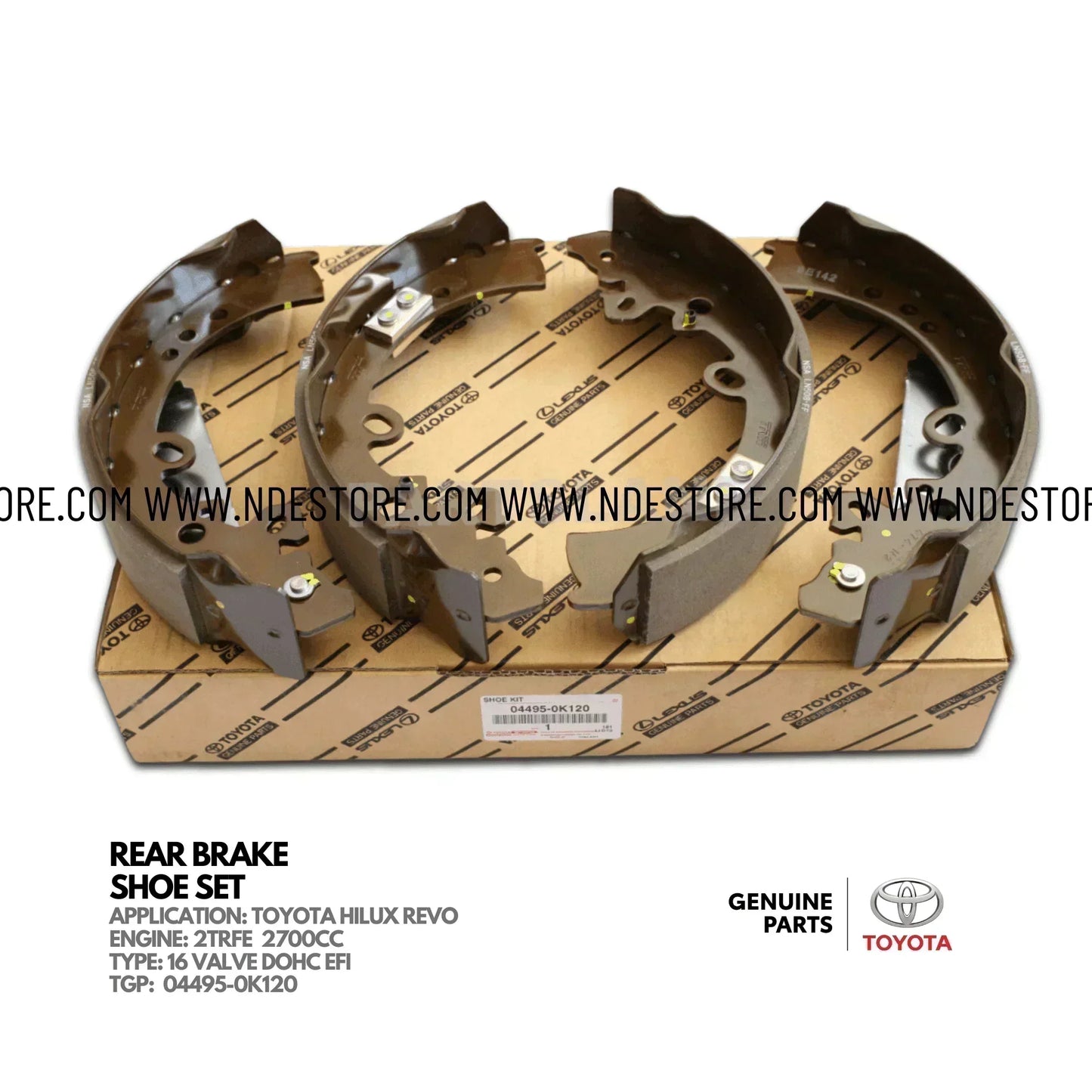 BRAKE SHOE KIT REAR GENUINE FOR TOYOTA HILUX REVO (2017-2025) - ndestore.com